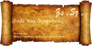 Zsákai Szabolcs névjegykártya