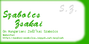 szabolcs zsakai business card